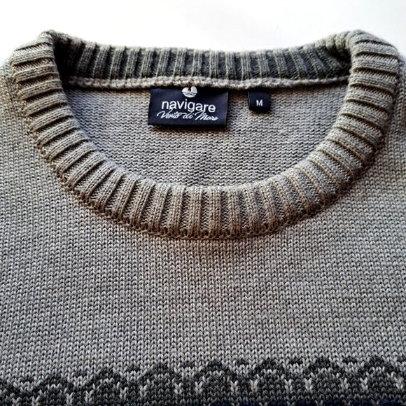 NAVIGARE ITALY mens SWEATER SIZE M "VENTO DI MARE" WOOL BLEND High End NAUTICAL - Picture 4 of 13